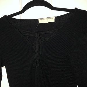 Black criss cross long t shirt